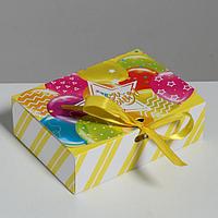 Складная коробка подарочная «С Днём рождения!», 16.5 × 12.5 × 5 см