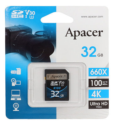 Карта памяти SDHC 32GB, Apacer AP32GSDHC10U7-R