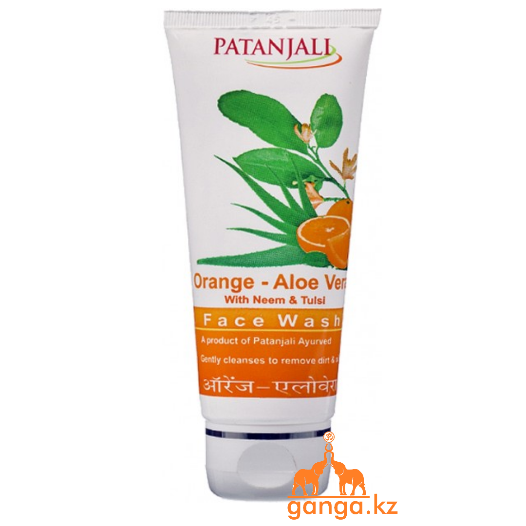 Гель для умывания Апельсин и Алоэ Вера (Orange & Aloe Vera Face Wash PATANJALI), 60мл.