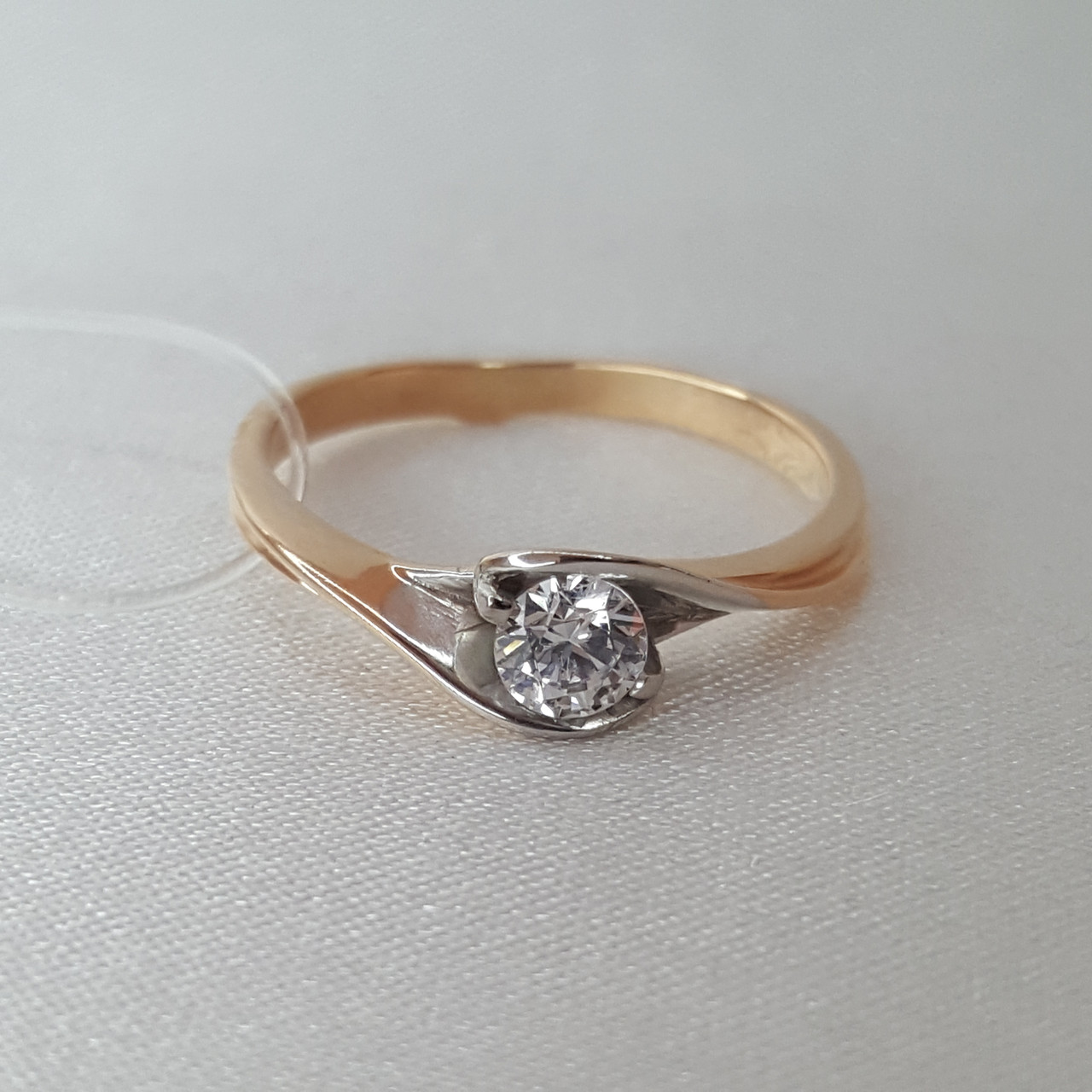 Серебряное помолвочное кольцо Aquamarine 66106.6 позолота