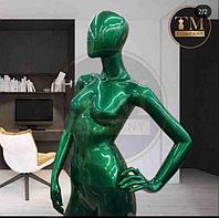 Манекен кукла женский глянцевый янтарно-привлекательный -зеленый цвет MAF