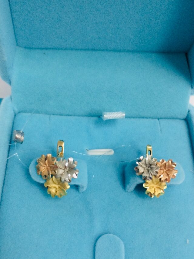 Серьги / красное золото - 1,3 см