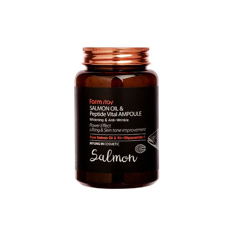 Омолаживающая ампульная сыворотка с маслом лосося FarmStay Salmon Oil & Peptide Vital Ampoule, 250мл., фото 2