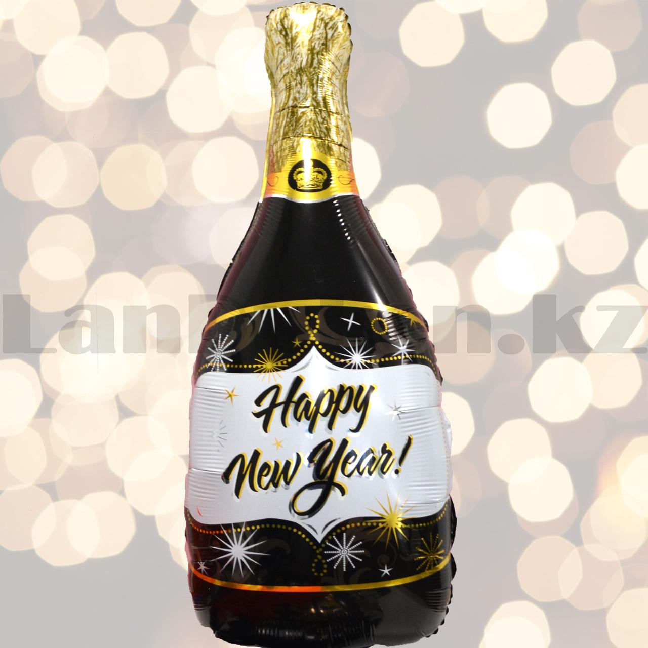 Воздушный шар большая бутылка шампанского Happy new year 150x50 см