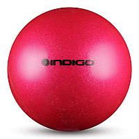Мяч юниор Металик INDIGO IN119 с блестками Цвет Розовый Размер 15 см
