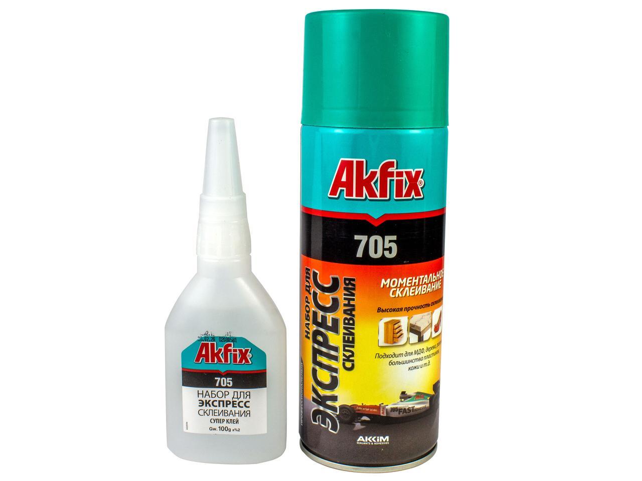 Клей двухкомпонентный МДФ Akfix 705 - 200 ml