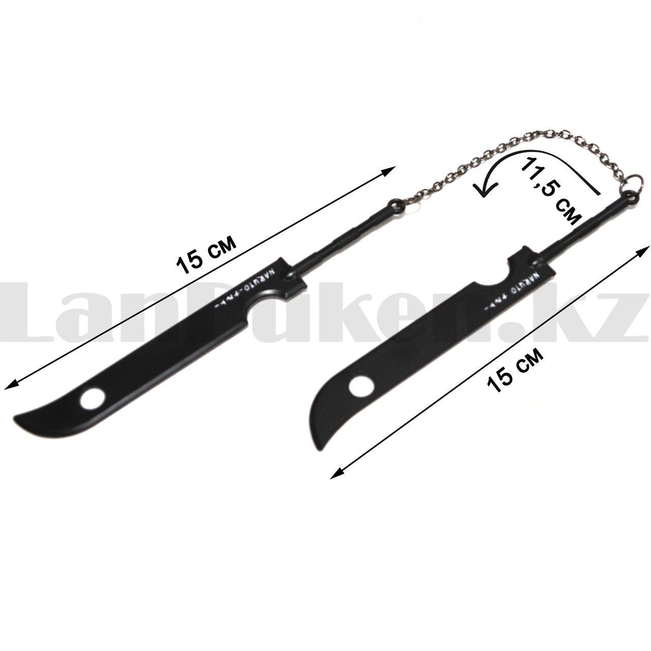 Игрушечное оружие на металлической цепочке Наруто нож Кубикирибочо 41 см цвет черный - фото 3 - id-p96882405