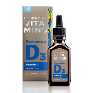 Витамин D3 - Essential Vitamins 30 мл - фото 1 - id-p96885455