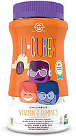 Solgar, U-Cubes, жевательные мармеладки с витамином C для детей, апельсин и клубника, 90 жевательных мармеладо