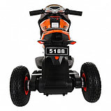 PITUSO Электромотоцикл 5188,6V/4Ah*2, возд.колеса, 85*37*43см,White-orange/Бело-оранжевый, фото 4