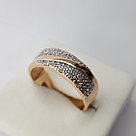 Серебряное кольцо  Фианит Aquamarine 67324А.6 позолота, фото 2