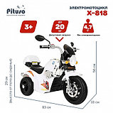 PITUSO Электромотоцикл X-818, 6V/4,5Ah*1,15W*1,колеса пластик,свет,муз.,59*34*31 см,Белый/White, фото 7