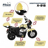 PITUSO Электромотоцикл X-818, 6V/4Ah*1,15W*1,колеса пластик,свет,муз.,59*34*31 см,Желтый/Yellow, фото 8