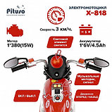 PITUSO Электромотоцикл X-818, 6V/4Ah*1,15W*1,колеса пластик,свет,муз.,59*34*31 см,Красный/Red, фото 9