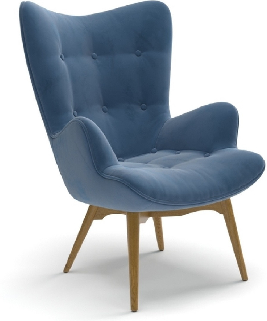 Hoffmann классическое кресло, обивка вельвет Countur2 blue