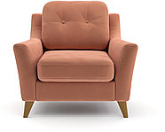 Hoffmann классическое кресло, обивка ткань Raf C pink, фото 2