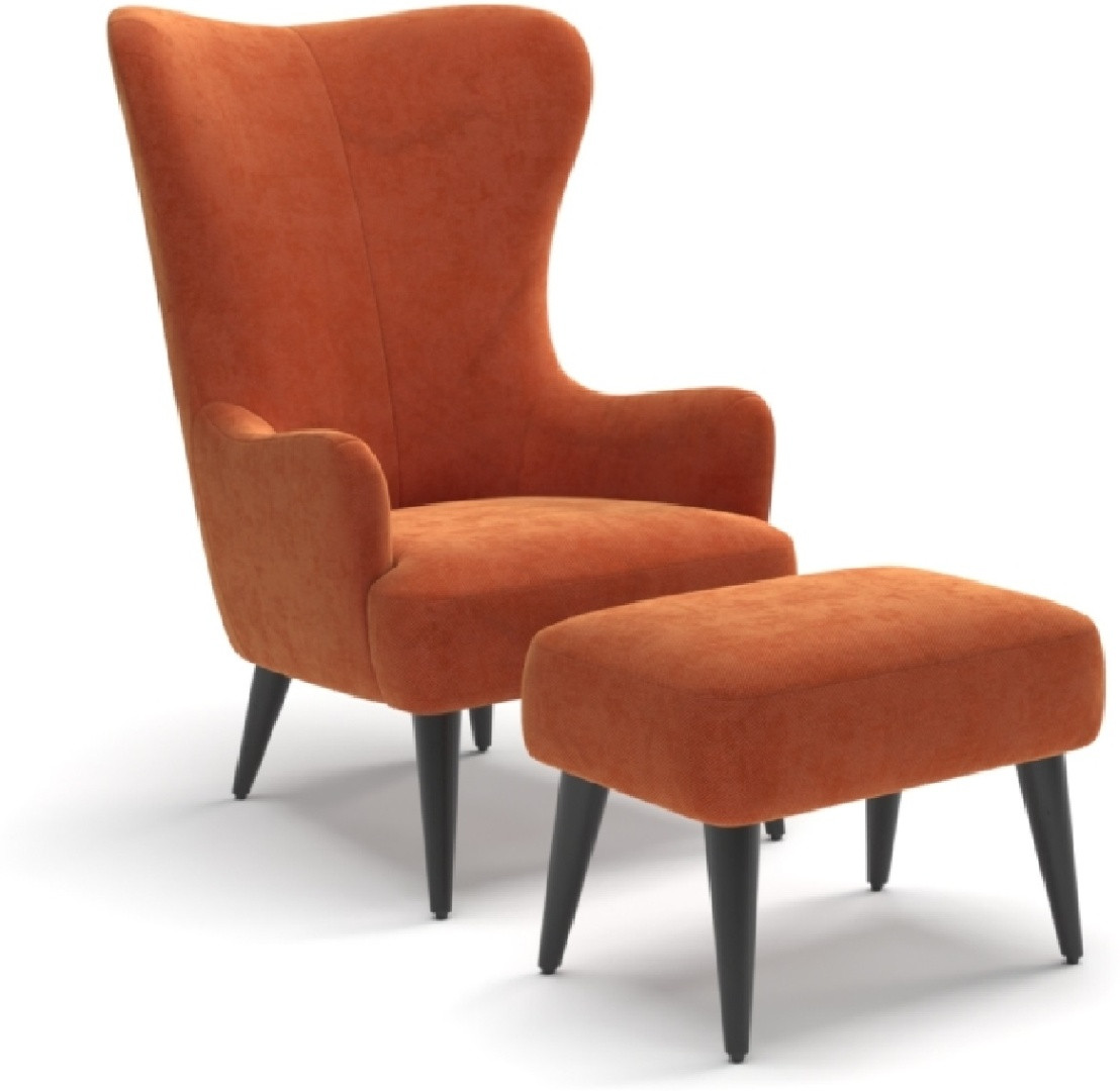 Hoffmann классическое кресло, обивка вельвет Dallas orange