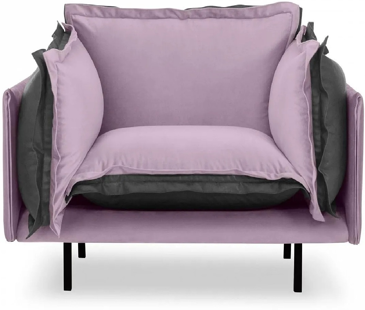 Hoffmann классическое кресло, обивка ткань, вельвет Barcelona Violet2