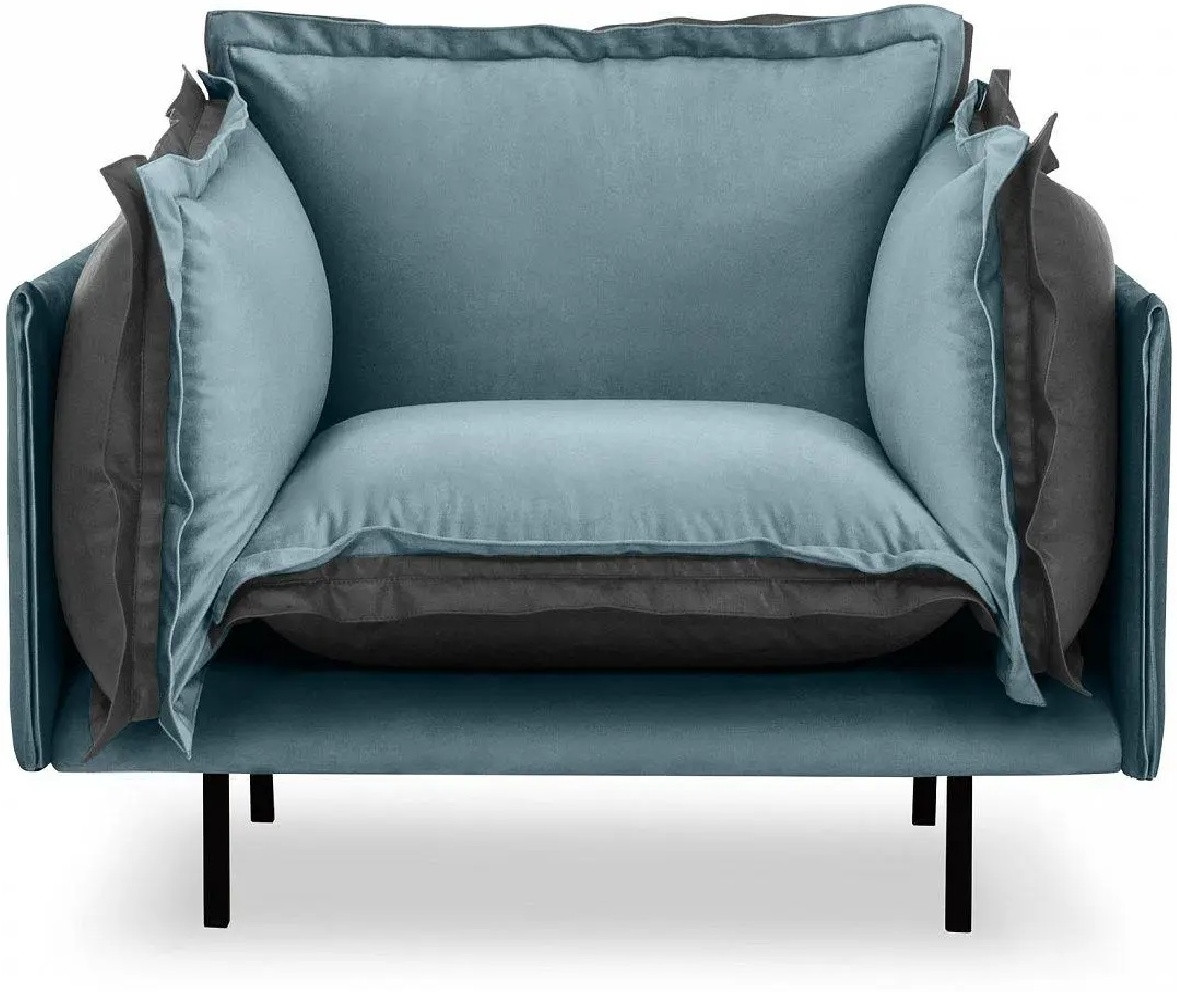 Hoffmann классическое кресло, обивка ткань, вельвет Barcelona Blue