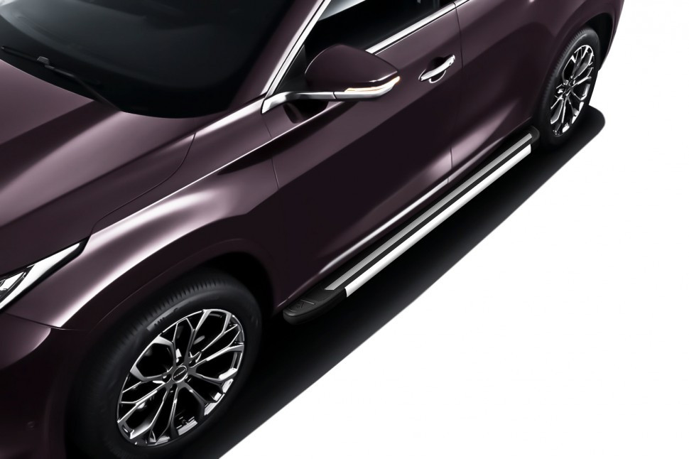 Пороги алюминиевые "Luxe Black" 1800 черные Chery Exeed TXL (2021)