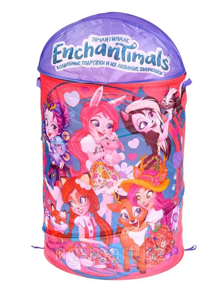 Корзина для игрушек "Enchantimals" 43*60см ТМ "ИГРАЕМ ВМЕСТЕ" в сумке фиолетовый с розовым