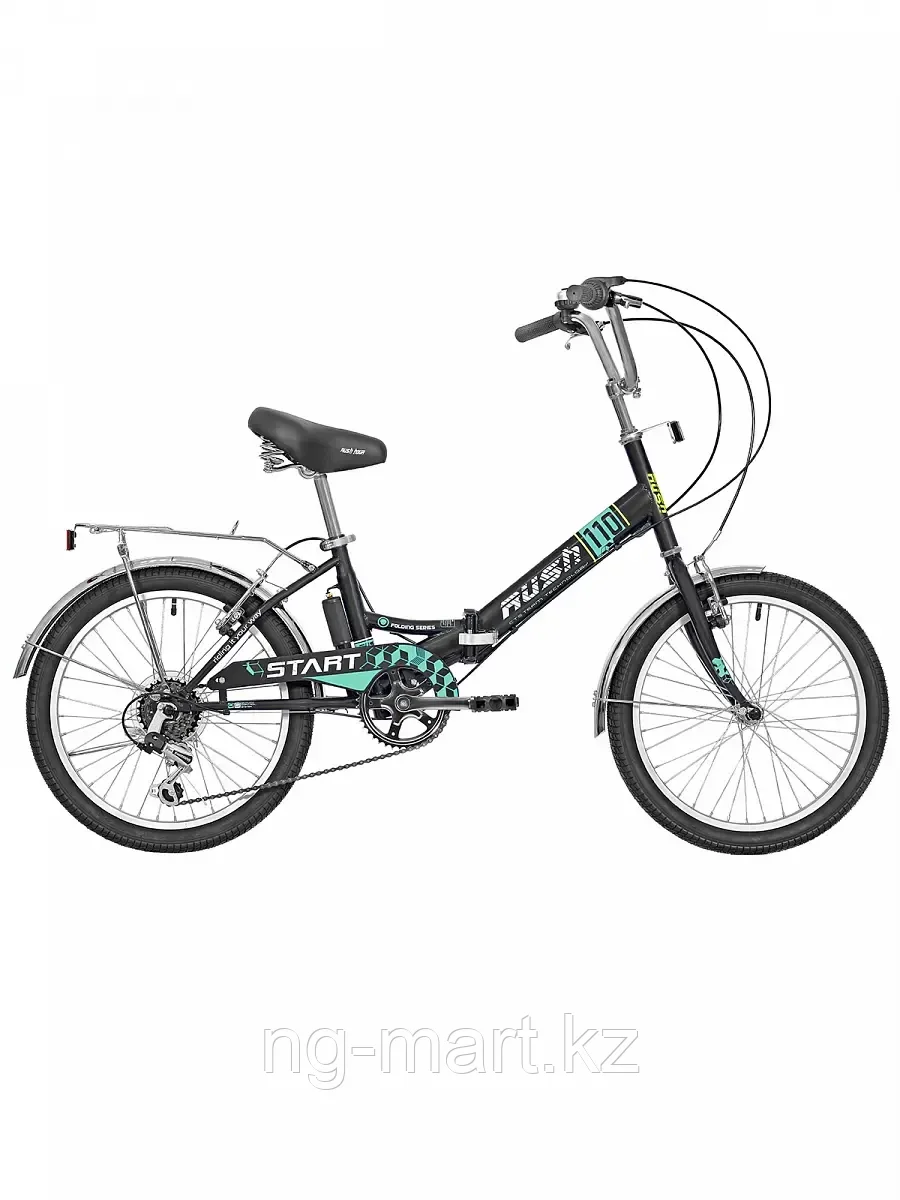 Велосипед складной 20" START 110 V-brake ST 6ск RUSH HOUR черный - фото 1 - id-p96950954