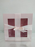 Подарочная коробка 20*20 см розовый, фото 4