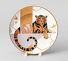 Декоративная тарелка Тигр. Мерцание звезд