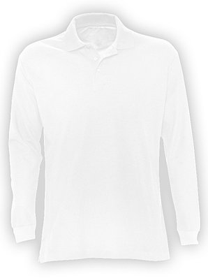 Рубашка (футболка) поло с длинным рукавом, белая  Турция