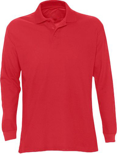 Рубашка (футболка) поло с длинным рукавом, красная  Турция