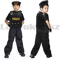 Костюм Спецназ детский футболка брюки бронежилет и берет черный