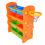 Стеллаж для игрушек с ящиками Edu Play + баскетбольное кольцо, фото 10