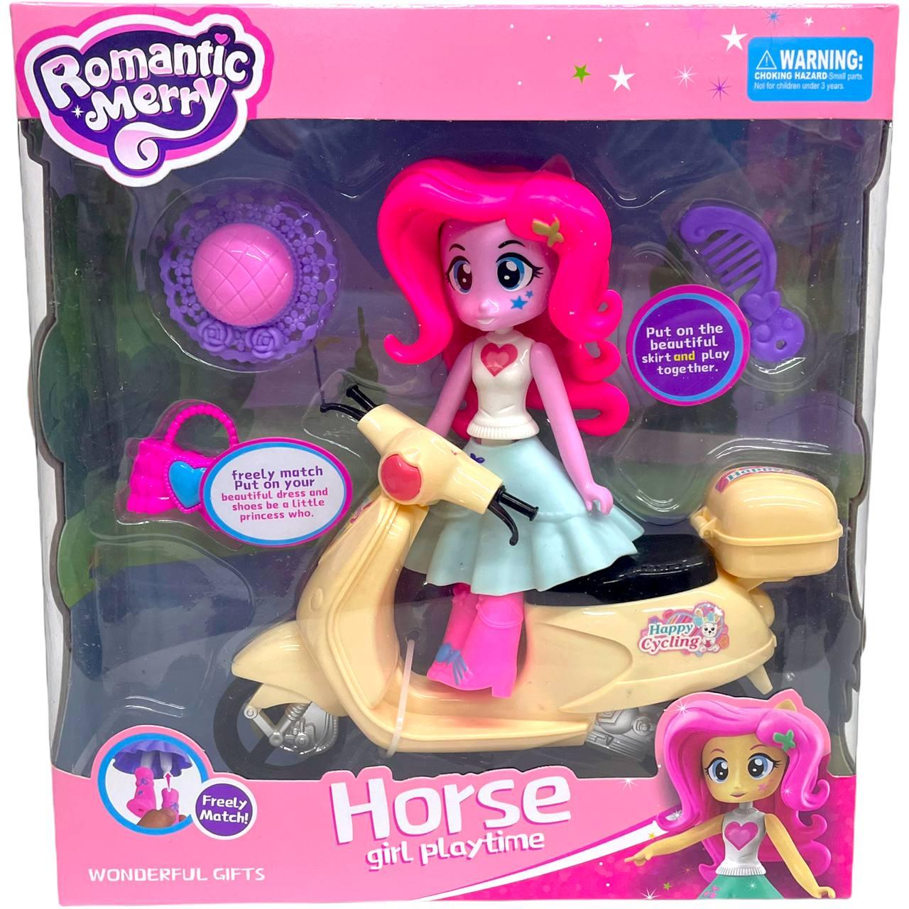 189A Пони кукла на мопедеRomantic horse а аксесс, 26*24см
