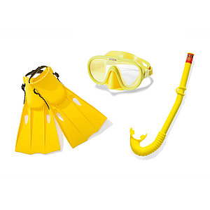 Набор для плавания Intex 55655 в упаковке: маска, трубка, ласты