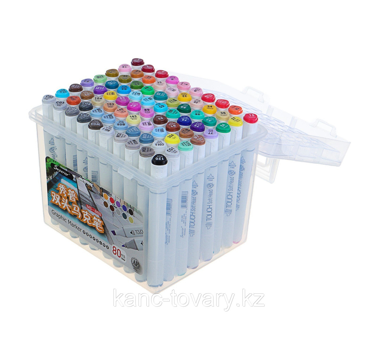 Набор художественных маркеров TOUCH Superior 80 цветов двухсторонние (оригинал) - фото 1 - id-p96985413