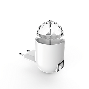 DIY0041 Светильник розеточный Gauss 3W белый с фикс проекцией "диско" 1/100