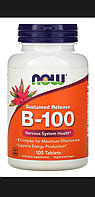 Комплекс витаминов группы В. B-100, с замедленным высвобождением, 100 таблеток.  Now Foods