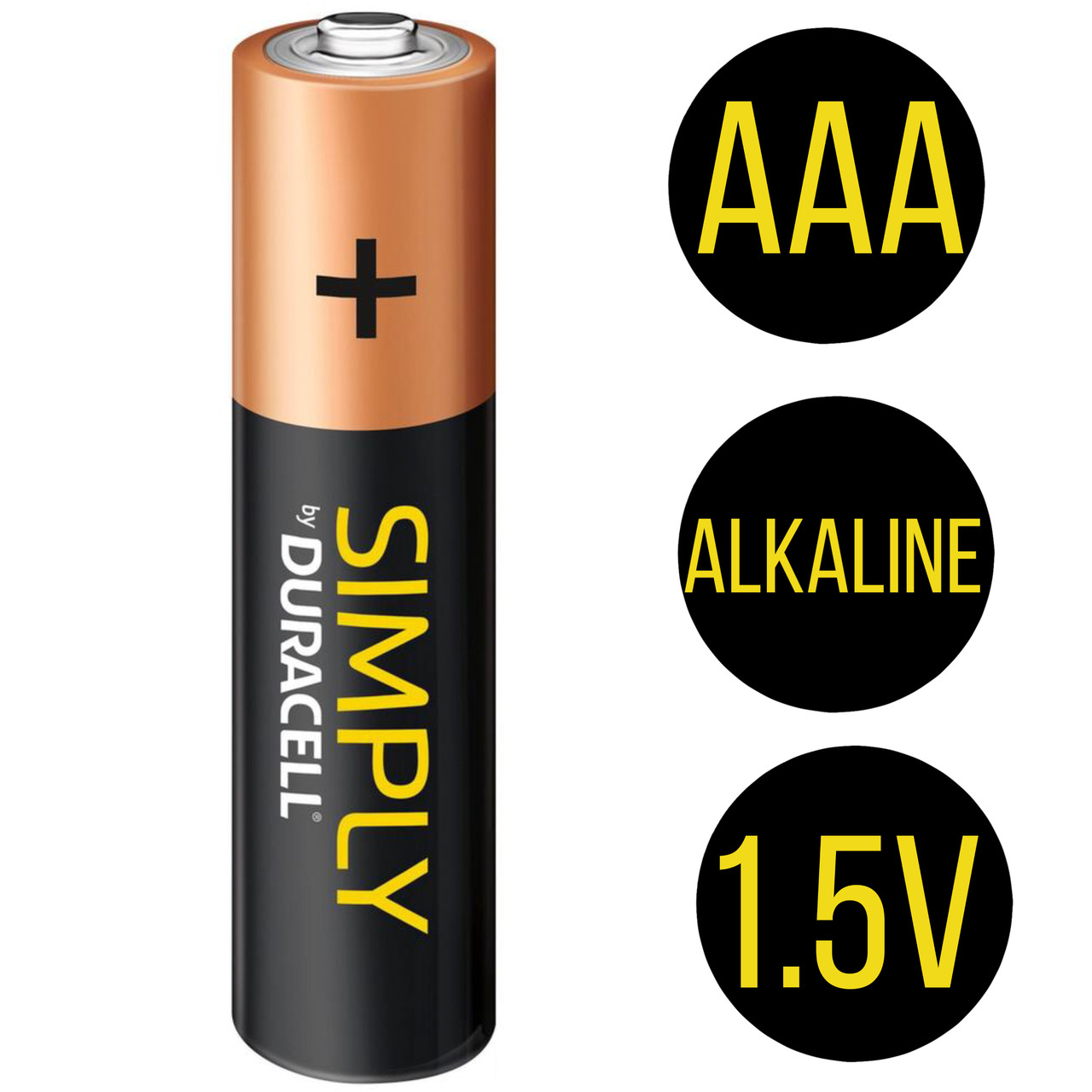 Батарейкa щелочная Duracell Simply AAA | LR03 | MN2400, 1шт