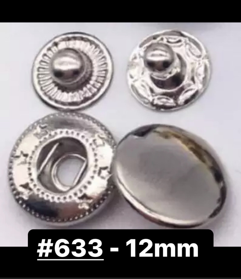 Кнопки #633 - 12mm Серебро 100шт