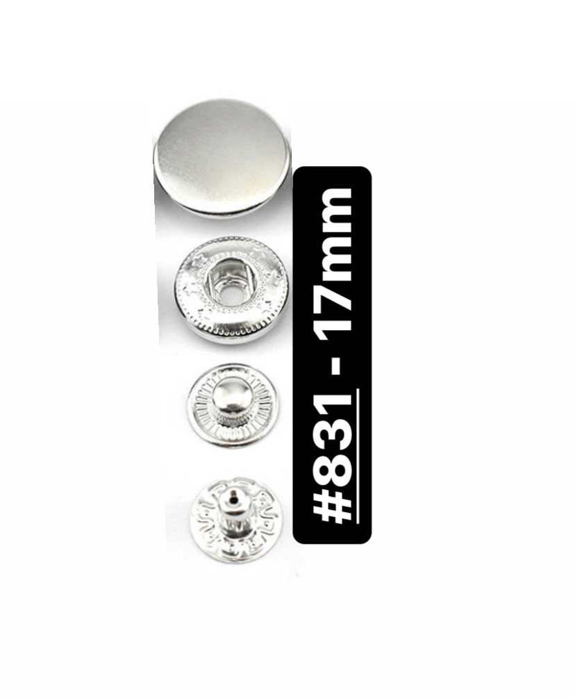 Кнопки #831 - 17mm Серебро 100шт