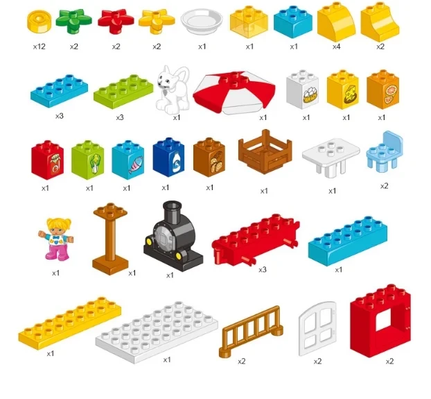 Конструктор Smoneo-Smart Lines Поезд с крупными деталями, 63 детали (аналог Lego Duplo)