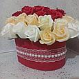 Мыльные розы в коробке "сердце", 57 мыльных роз, фото 4