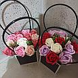 Подарки для женщин, 13 -15-17 мыльных роз в букете. Ручная работа., фото 5