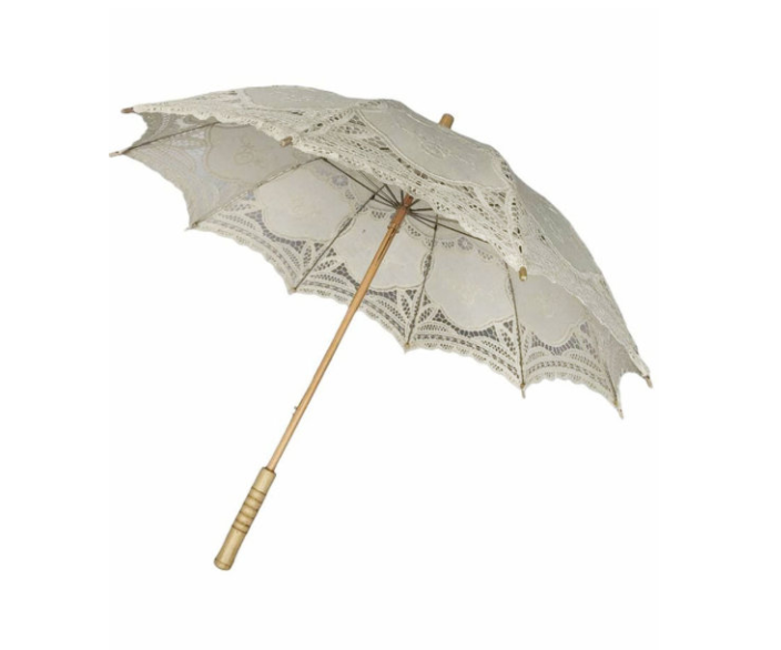 Зонт от солнца тканевый / Зонт кружевной / Зонт-трость ажурный