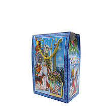 Новогодняя подарочная коробка "Радость" голубая