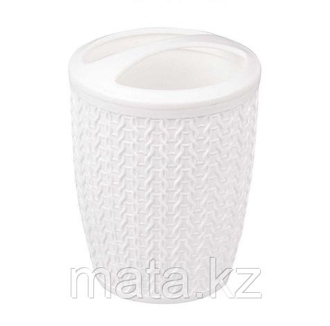 Подставка д/зубных щеток "Вязаное плетение" белый, фото 2