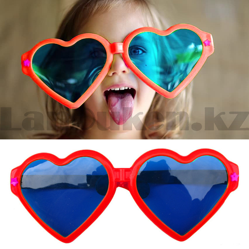 Огромные карнавальные очки "Сердечки" (с красной оправой) - фото 8 - id-p37015996