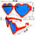 Огромные карнавальные очки "Сердечки" (с красной оправой), фото 2