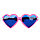 Огромные карнавальные очки "Сердечки" (с розовой оправой), фото 5