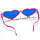 Огромные карнавальные очки "Сердечки" (с розовой оправой), фото 4